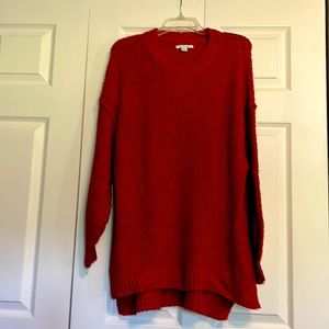 American Eagle soft acrylic and polyester red knit oversized small sweater.